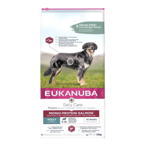 Eukanuba Dailycare Mono-protein hundefoder m. Laks 12 kg.